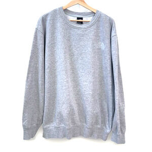 The North Face Sweatshirt Men's Large Grey Fleece Long Sleeve Logo Embroidered